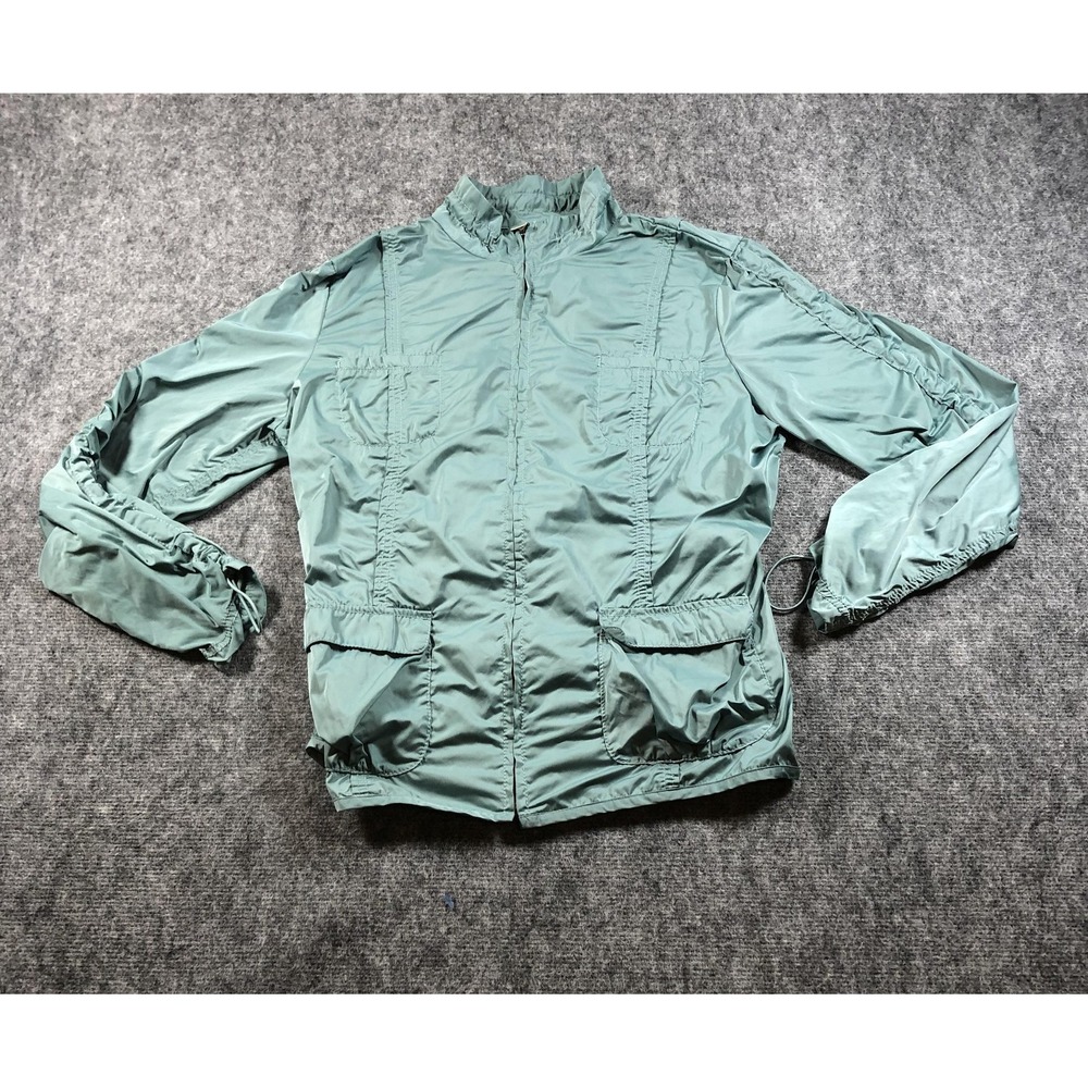 Zenergy by Chico's Jacket Womens L Blue Lightweight Windbreaker Full Zip Pockets
